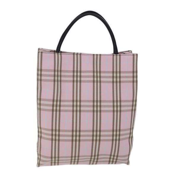 BURBERRY Nova Check Hand Bag Canvas Pink Auth 72132 - Picture 13 of 16
